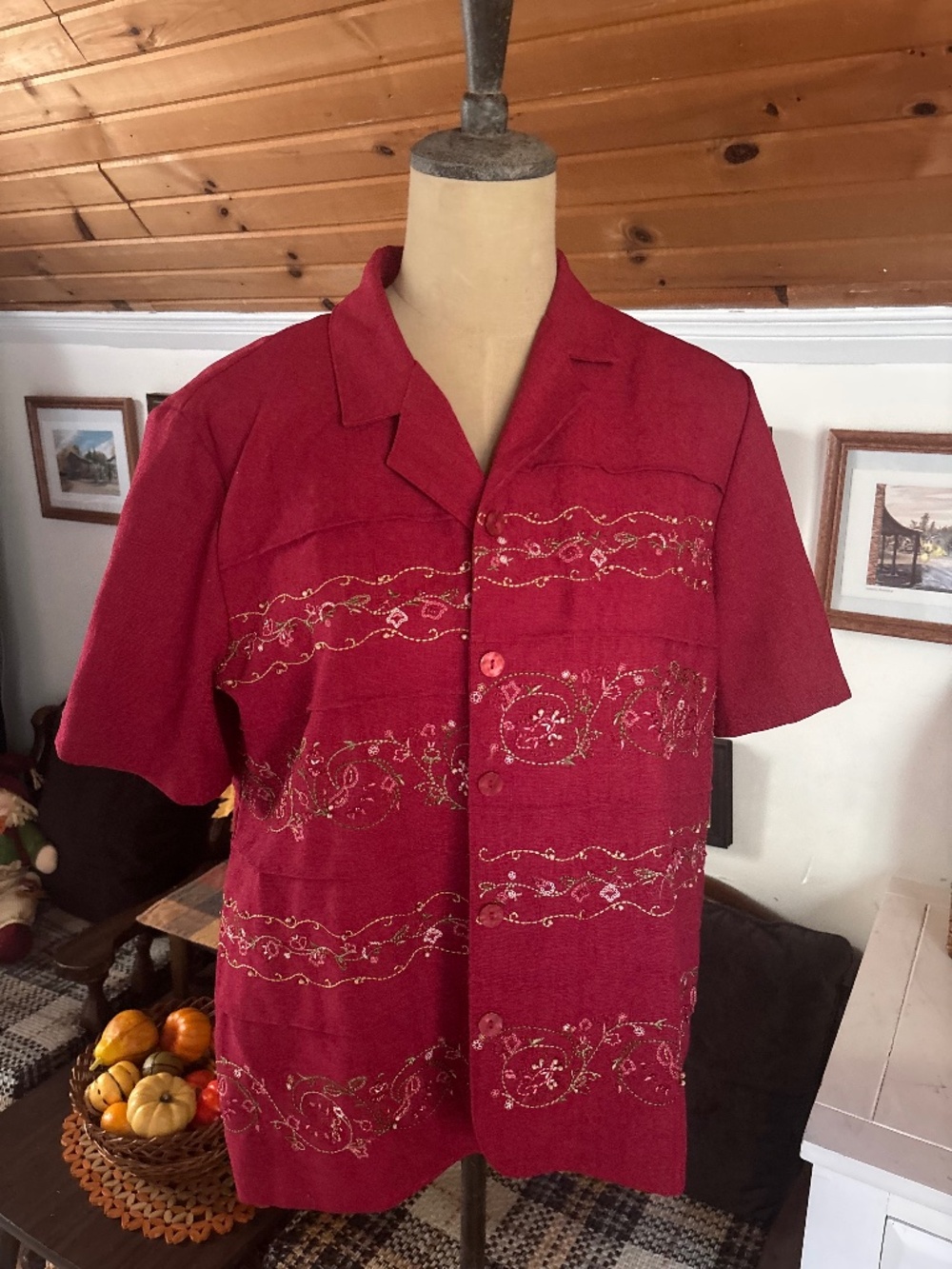 Vintage Red Alfred Dunner Petite Beaded Blazer